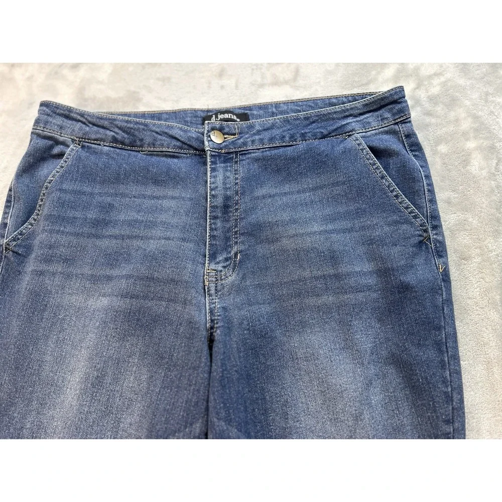 D. Jeans Womens Sz 14 Blue BootCut Slash Pocket High Rise Western Cowgirl Boho